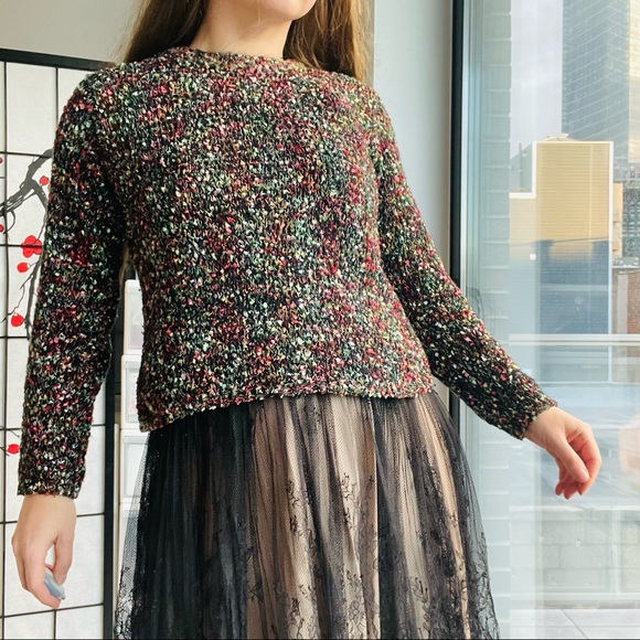 Lord & Taylor Vintage Confetti Ribbon Wool Angora Rabbit Hair Blend Sweater - Picture 9 of 17